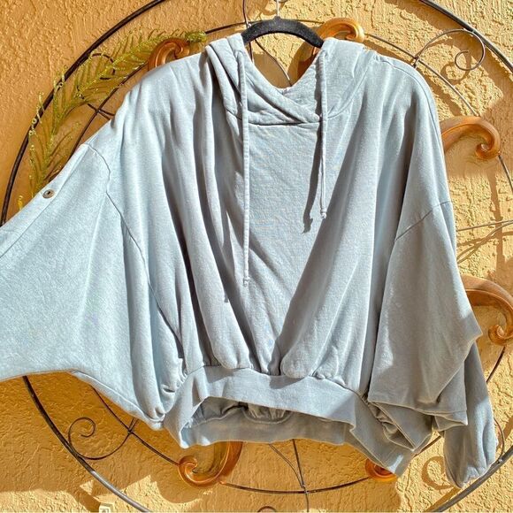 YOUNG FABULOUS & BROKE OVERSIZED HOODIE CROPPED SWEATSHIRT M/L SLATE GREY - Picture 13 of 16